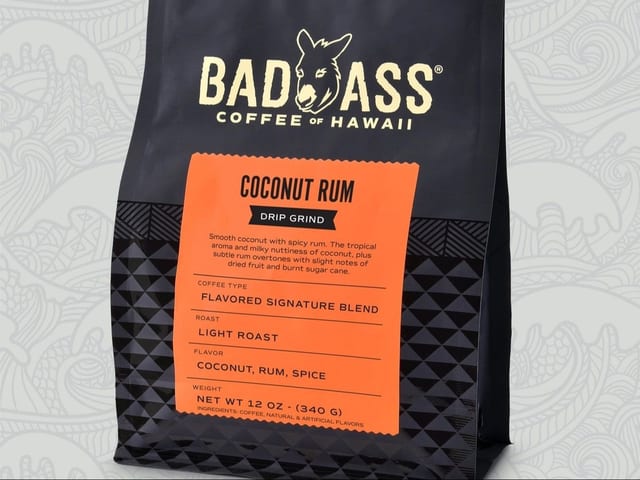 Coconut Rum Flavored Coffee | 12oz Bag Drip Grind.