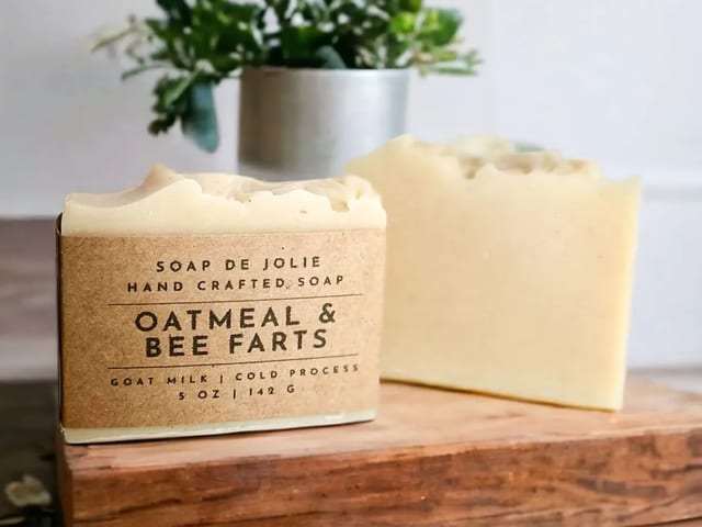 Oatmeal and Bee Farts Cold Process Soap.