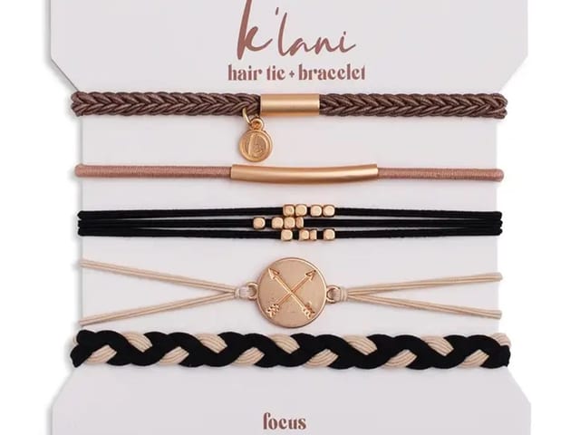 "Focus" Gold Arrow Charm Hair Tie Bracelets.