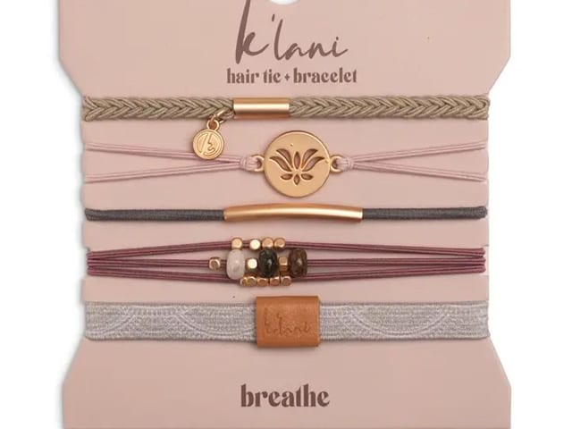 "Breathe" Lotus Flower Yoga Inspired Hair Tie Bracelets.