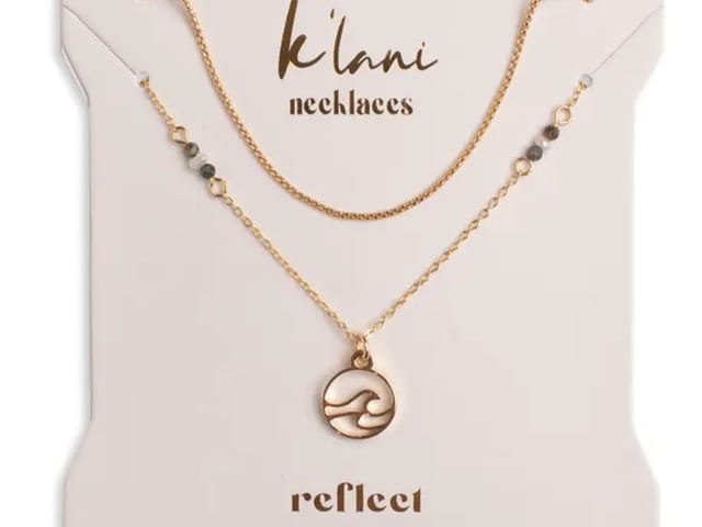 "Reflect" Golden Wave Necklace Set.